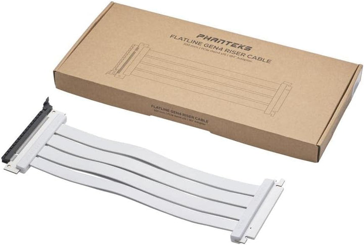 PHANTEKS PCI-E 4.0 x16 Riser Flachband-Kabel, 90 Grad, 30cm - weiss