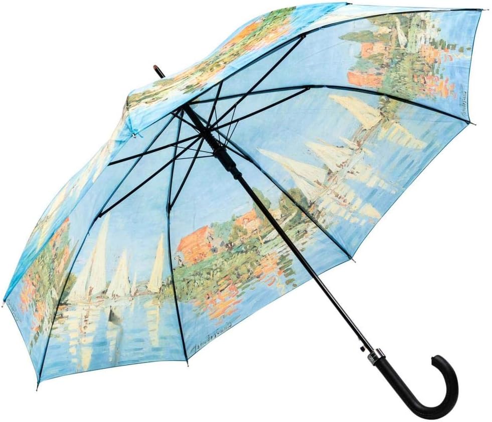 LUCKYWEATHER Regenschirm Stockschirm Damen/Herren Motiv Regatta bei Argenteuil Auf-Automatik I Stock