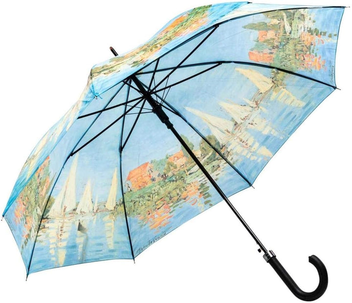 LUCKYWEATHER Regenschirm Stockschirm Damen/Herren Motiv Regatta bei Argenteuil Auf-Automatik I Stock