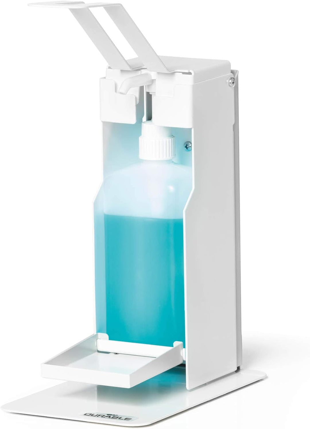 Durable Tisch-Desinfektionsspender mit Armhebel, für Desinfektionsmittel oder Seife, flexible Anpass