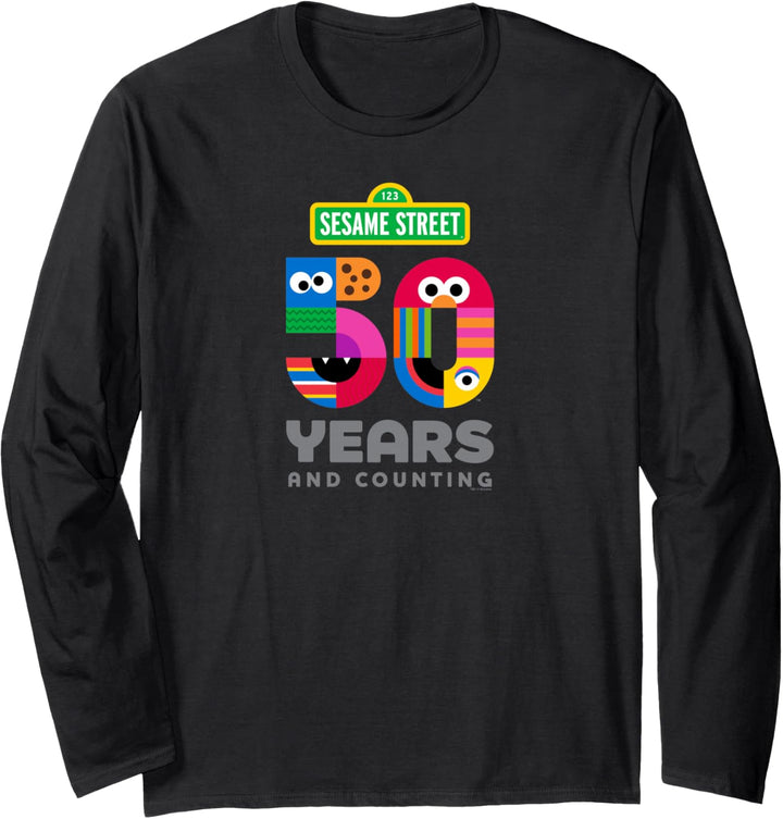 Sesame Street 50 Years Logo Langarmshirt
