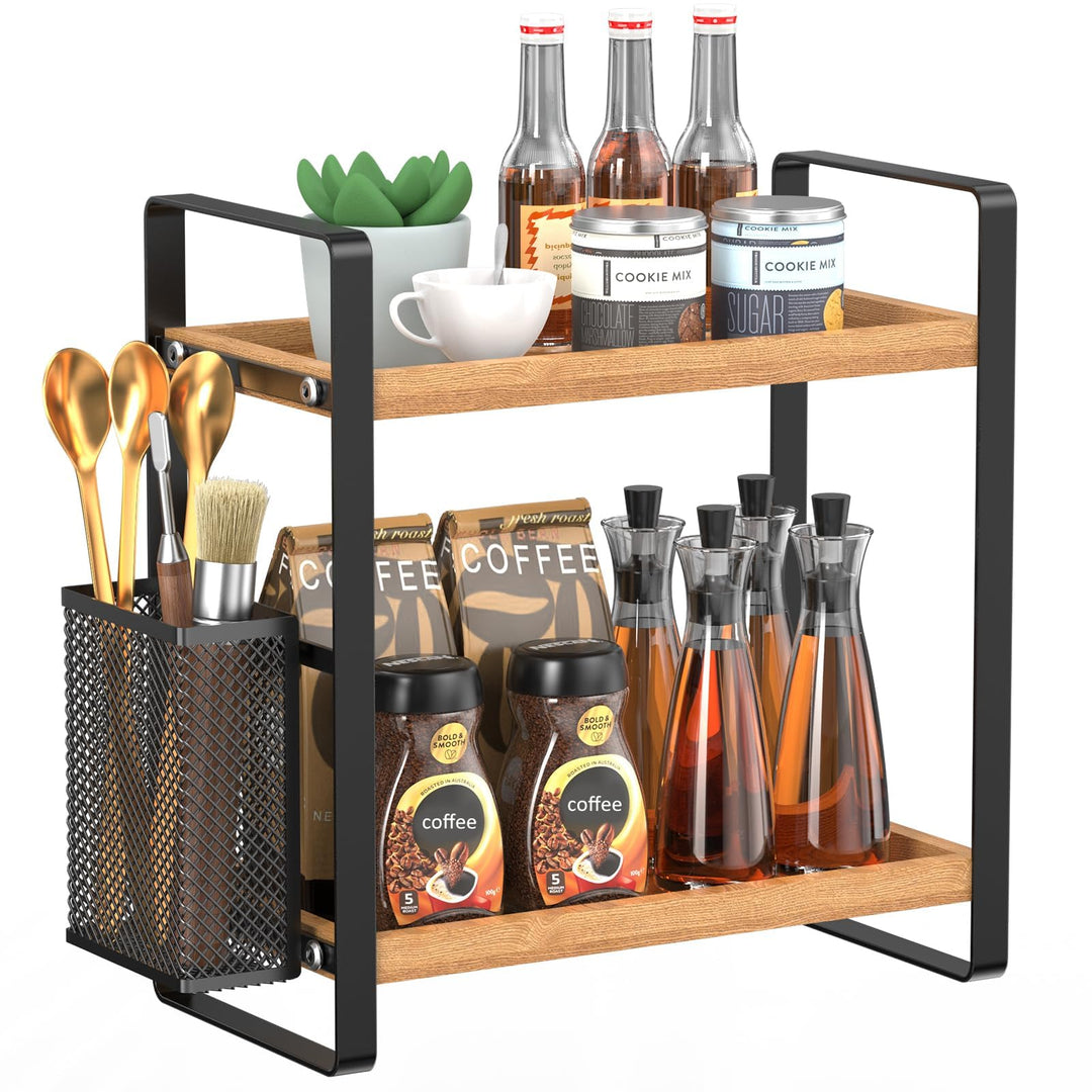 LEMIKKLE Kaffeebar-Zubehör und Kaffeetassenhalter, Küchenorganizer und -aufbewahrung, Gewürzregal-Or