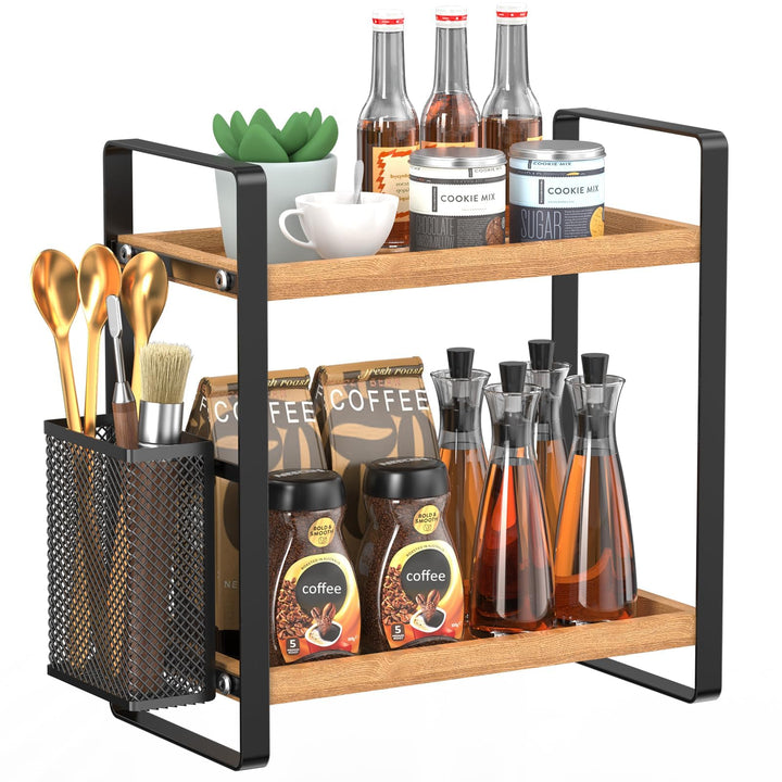 LEMIKKLE Kaffeebar-Zubehör und Kaffeetassenhalter, Küchenorganizer und -aufbewahrung, Gewürzregal-Or