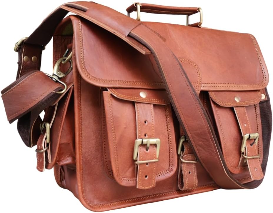 Satteltasche Motorradtasche Powersports Zubehör Rennrad 13 Zoll Leder Braun Scooter Gepäckträger Sat