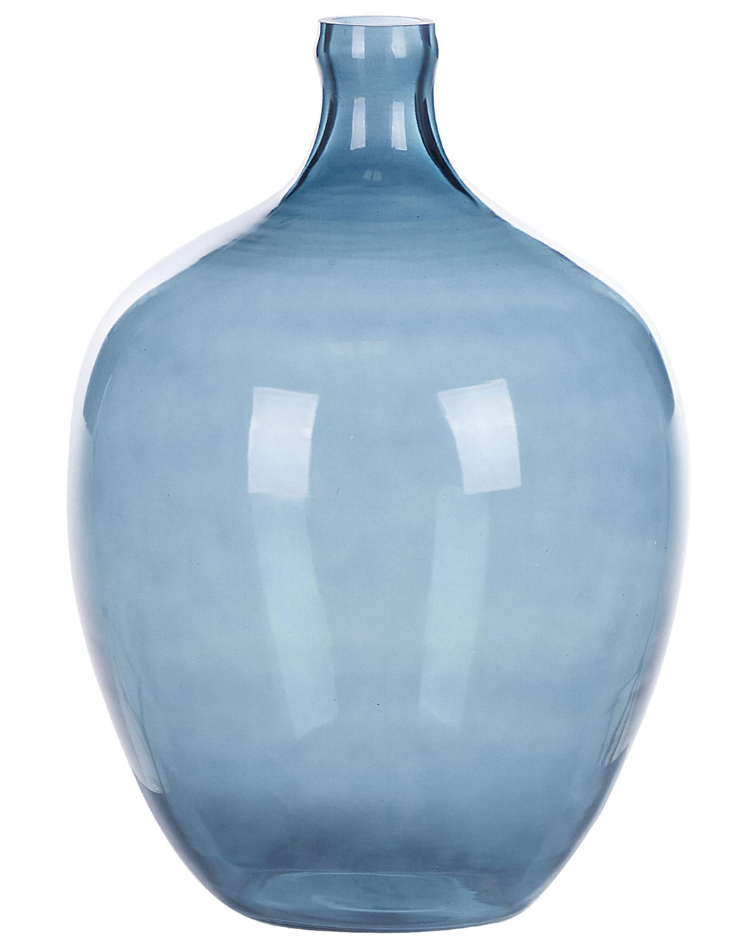 Runde Dekovase aus gefärbtem Glas handgefertigt blau 39 cm Roti