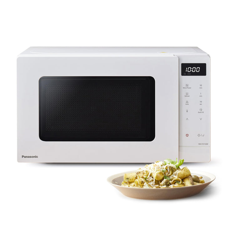 Panasonic NN-ST21QWEPG 20L Solo-Mikrowelle mit Drehteller, 800 W, automatisches Auftauen, 11 Automat