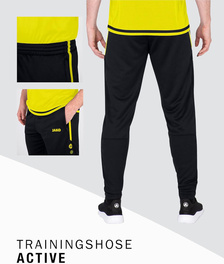 JAKO Herren Trainingshose Active I Sporthose Herren lang mit Elastischem Bund & Seitentaschen I Trai