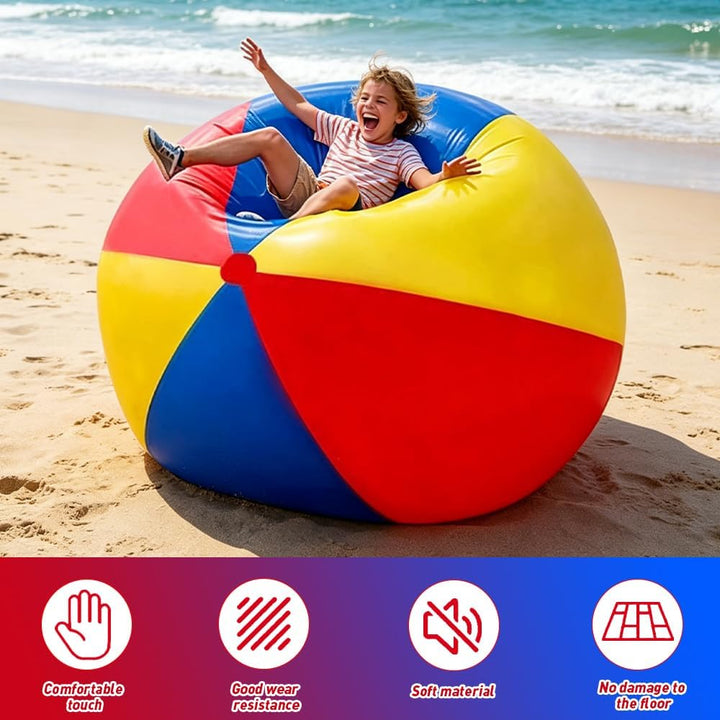 Beachbälle Ø 100 cm Gross, Riesen Aufblasbarer Wasserball, Aufblasbarer Riesen-Ball aus Robustem Gum