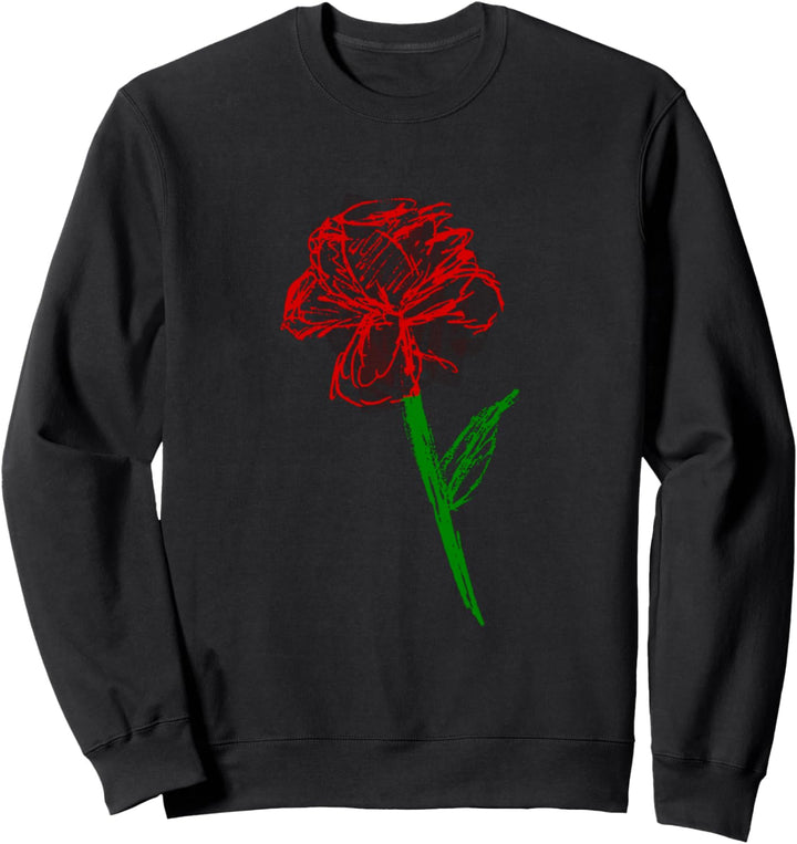 Rose Blume Skizze Sweatshirt