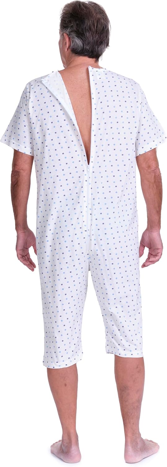 Inkontinenz-Pyjama mit Reissverschluss am Rücken - 9012/5 - Für ältere Menschen, Alzheimer oder Alte