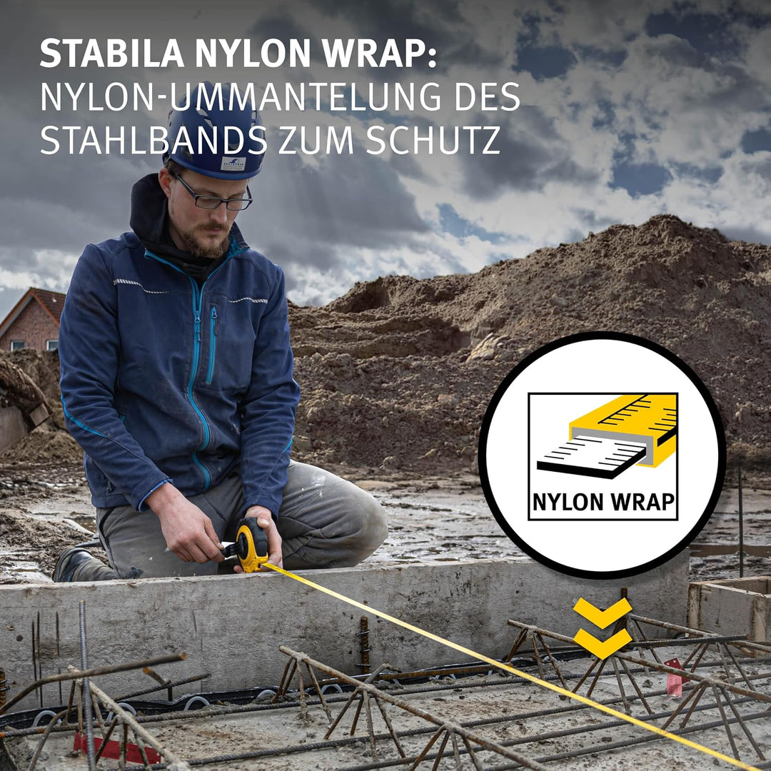 STABILA Kapselbandmass LBM 2000 STEEL, 20 m, Stahl-Messband mit metrischer Skala und NYLON-WRAP-Umma