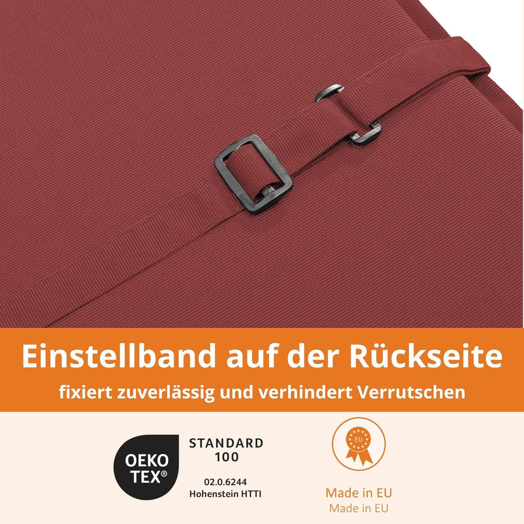 sleepling Hochlehner Auflagen 4er Set, Bequeme Gartenstuhlauflagen, Sitzauflagen Gartenmöbel 120x50