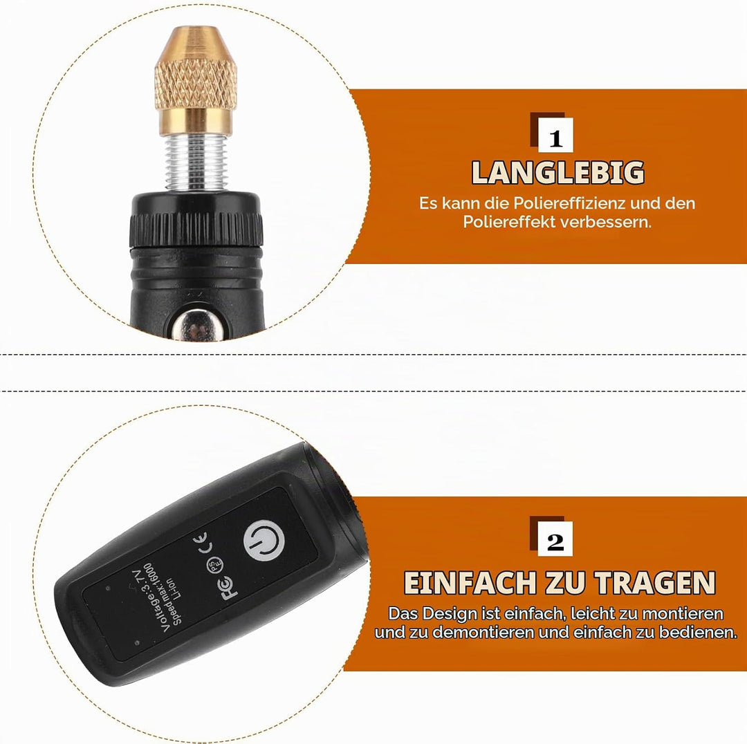 Mini Akku-Drehwerkzeug, Mini Elektroschleifer 5-Gang 8000rpm bis 16000rpm Rotary Tool Kit Drill Poli