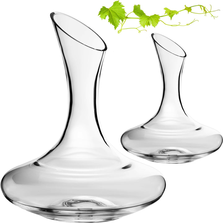 IMPERIAL Dekanter 2100ml Set 2-Teilig 'Athen' Weinkaraffe aus Crystalline Glas Weindekanter Handgefe