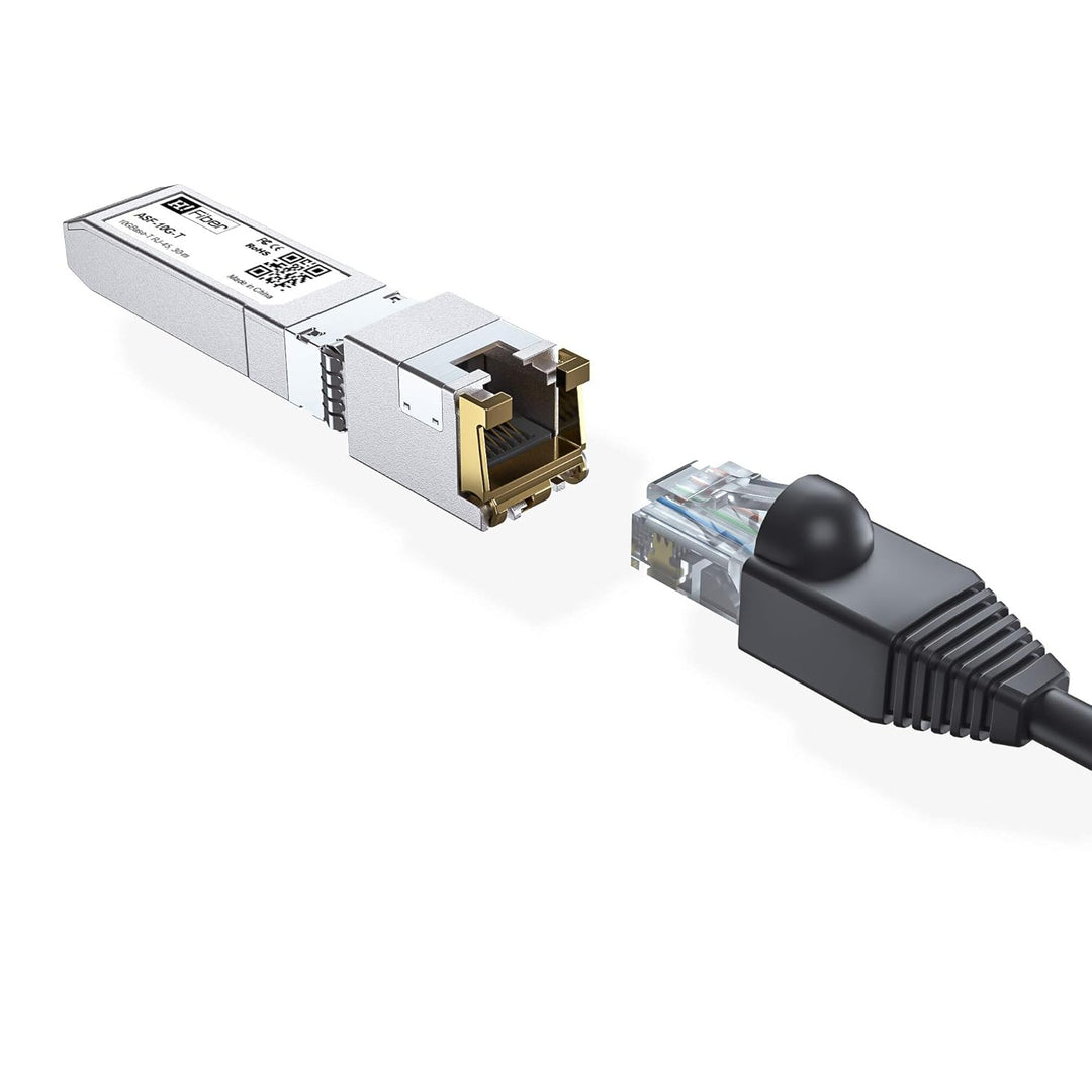 HiFiber 10Gb SFP+ RJ45 Transceiver, 10Gbase-T SFP+ Ethernet Kupfer Modul unterstützt 10G/5G/2,5G, CA