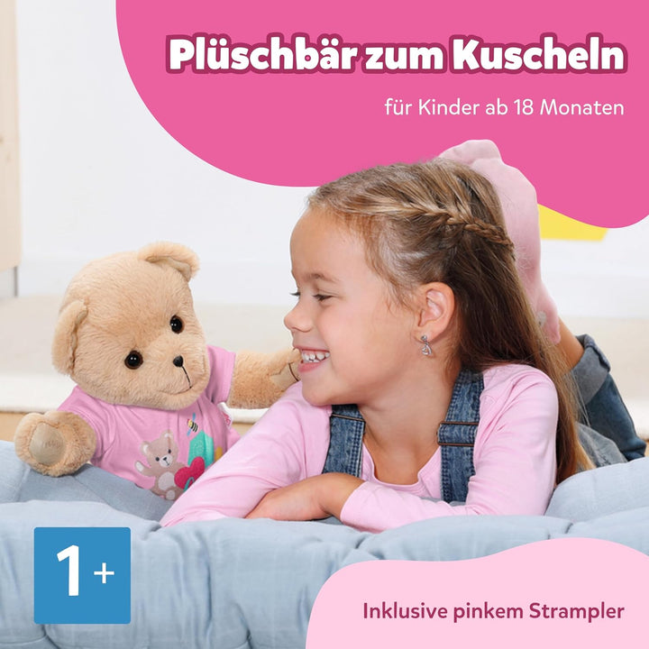 BABY born Bär, Teddy Kuscheltier mit pinkem Strampler und beweglichen Armen und Beinen, 835586 Zapf