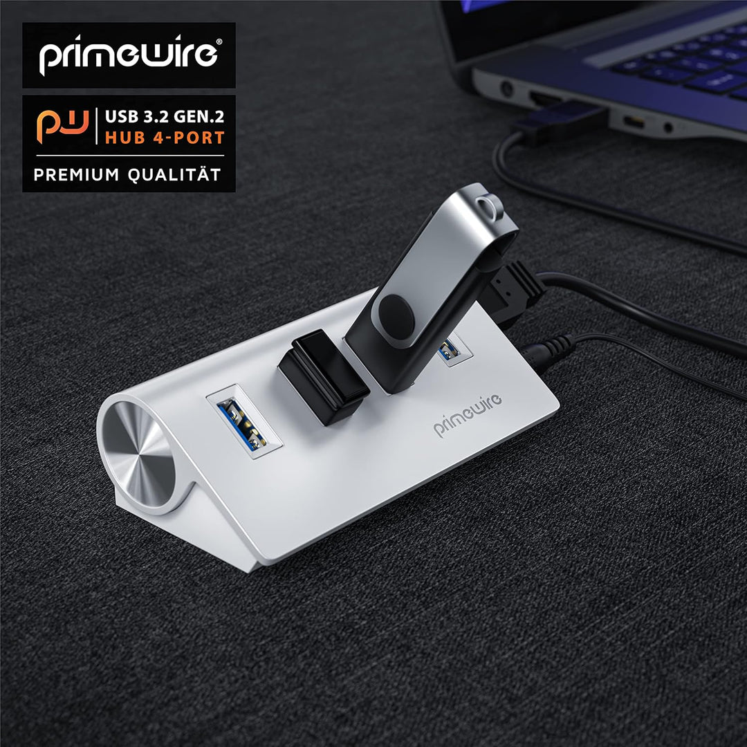 CSL - USB 3.0 Hub aktiv - 10 Gbps - 4-Port - USB Adapter, USB Verteiler, Kompatibel mit Desktop-PCs,