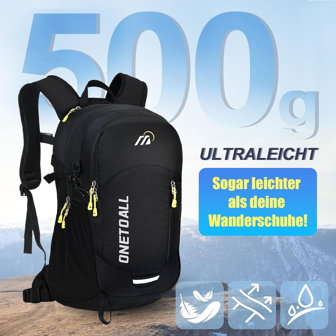 Diebstahlsicherer Wanderrucksack Damen 20L, Leichter Tagesrucksack Herren Klein, Wasserdichter Fahrr