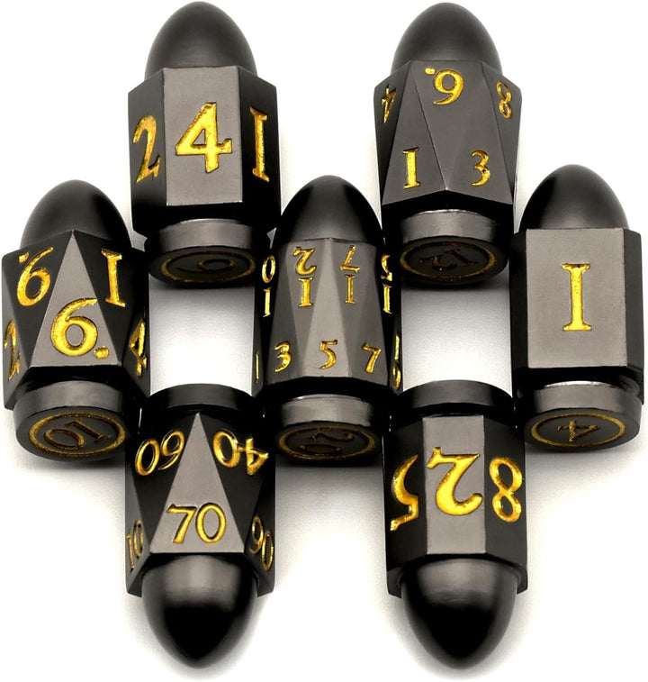 DND Würfelset Dungeons and Dragons Würfel, ZHOORQI Bullet Metall Würfel Set, Polyedrische Würfel Set