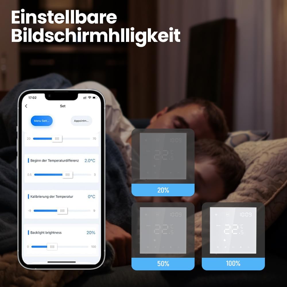 Irishom WiFi Thermostat mit Wasser Fussbodenheizung und Kesselsteuerung,Wchentlich Programmierbar Ra