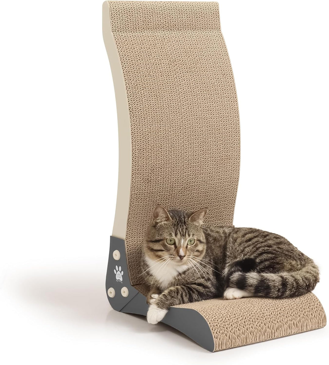 Luna Kratzbrett | Katze | 60cm hoch| L förmig | stabile Kratzpappe für Wand und Ecke | widerstandsfä
