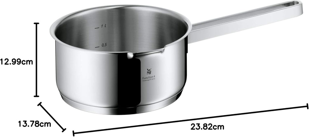 WMF Function 4 Topfset Induktion 5-teilig, Glasdeckel mit 4 Abgiessfunktionen, Cromargan Edelstahl p