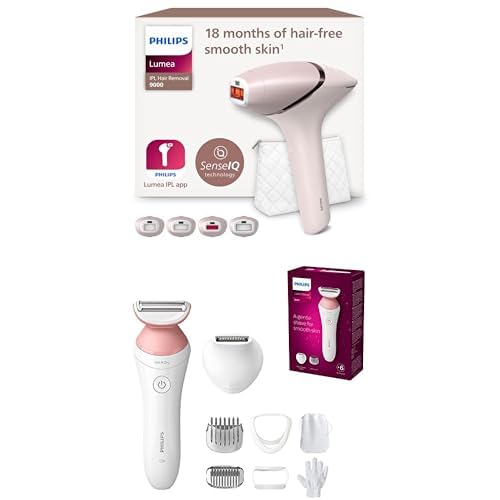 Set aus Philips Lumea IPL 9000 Series Haarentfernungsgerät mit SenseIQ Technologie (BRI957/00) + PHI