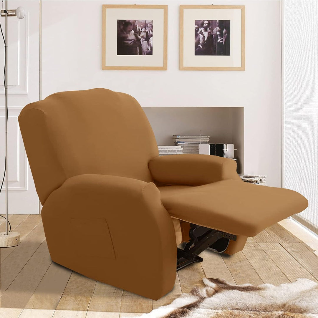 FIGOOO Stretchhusse für Relaxsessel 4-Teilig Stretch Sesselbezug Relaxsessel mit Seitentasche Sessel