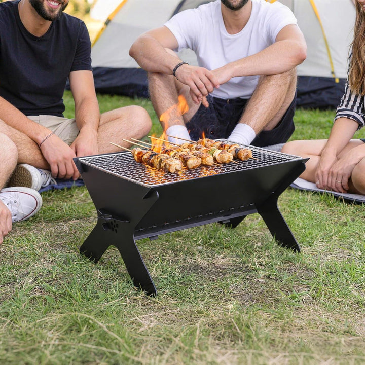 REDCAMP Camping Feuerstelle gross mit Grillrost, 2in1, tragbar, Outdoor | Feuerkorb mit 304 Edelstah