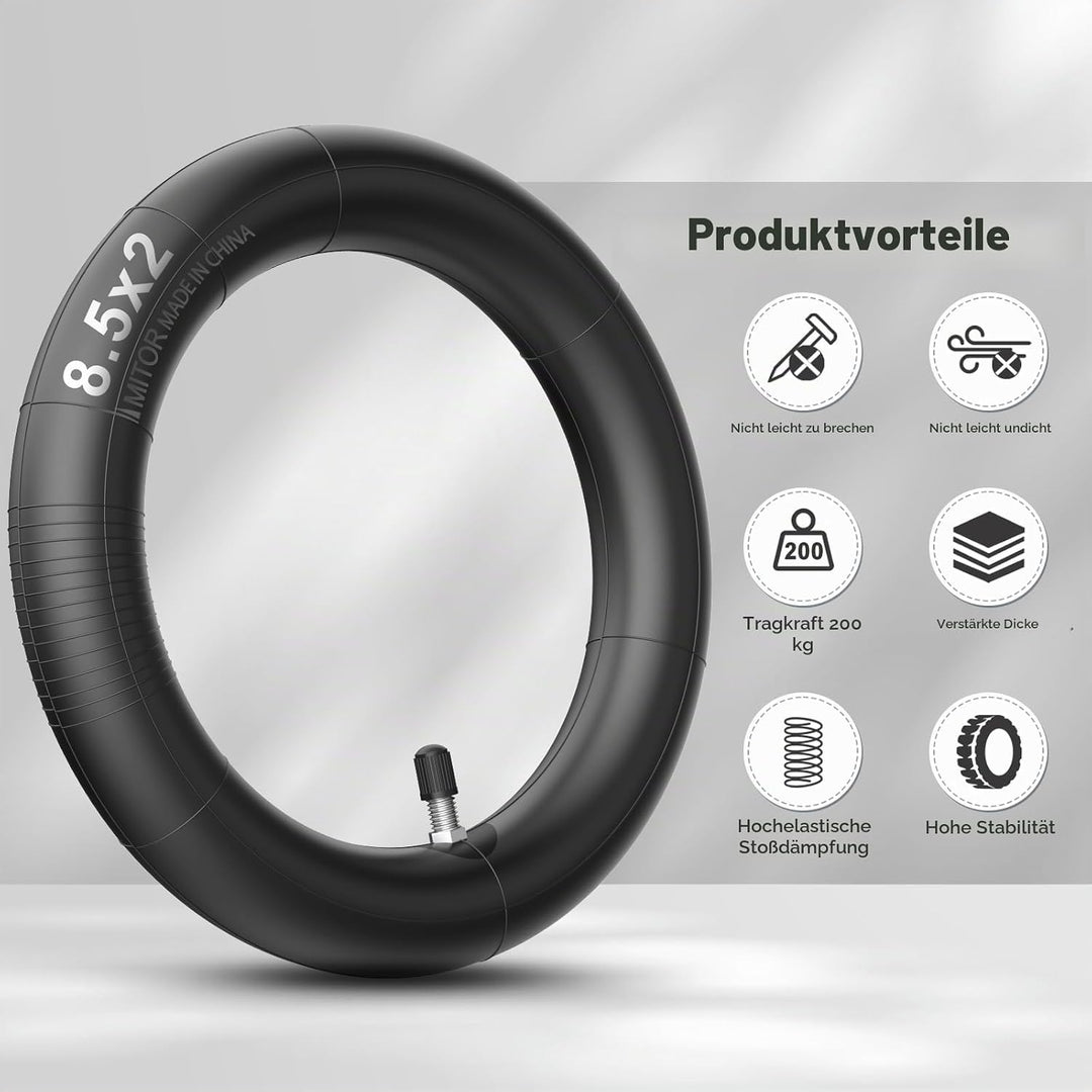E Scooter Schlauch 8 1/2 x2 für Xiaomi Pro 2 1S M365 Pro Mi3, 50/75-6.1 Schlauch E Scooter 8,5x2,0 Z