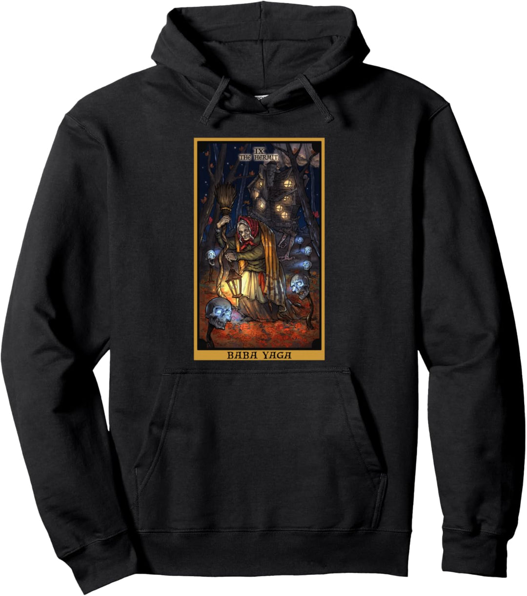 Baba Yaga Tarotkarte der Einsiedler, slawische Mythologie, heidnische Hexe Pullover Hoodie