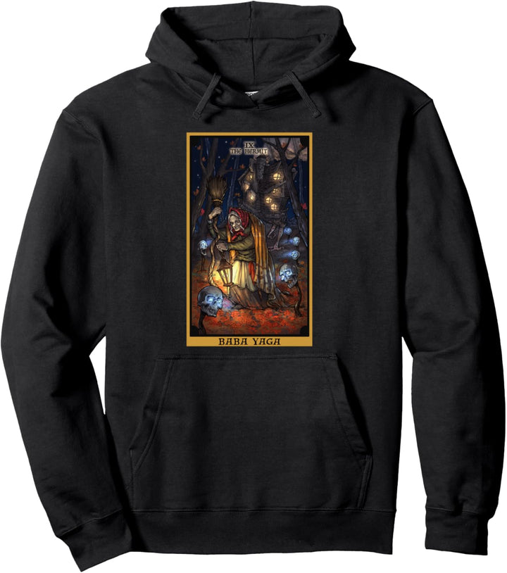 Baba Yaga Tarotkarte der Einsiedler, slawische Mythologie, heidnische Hexe Pullover Hoodie