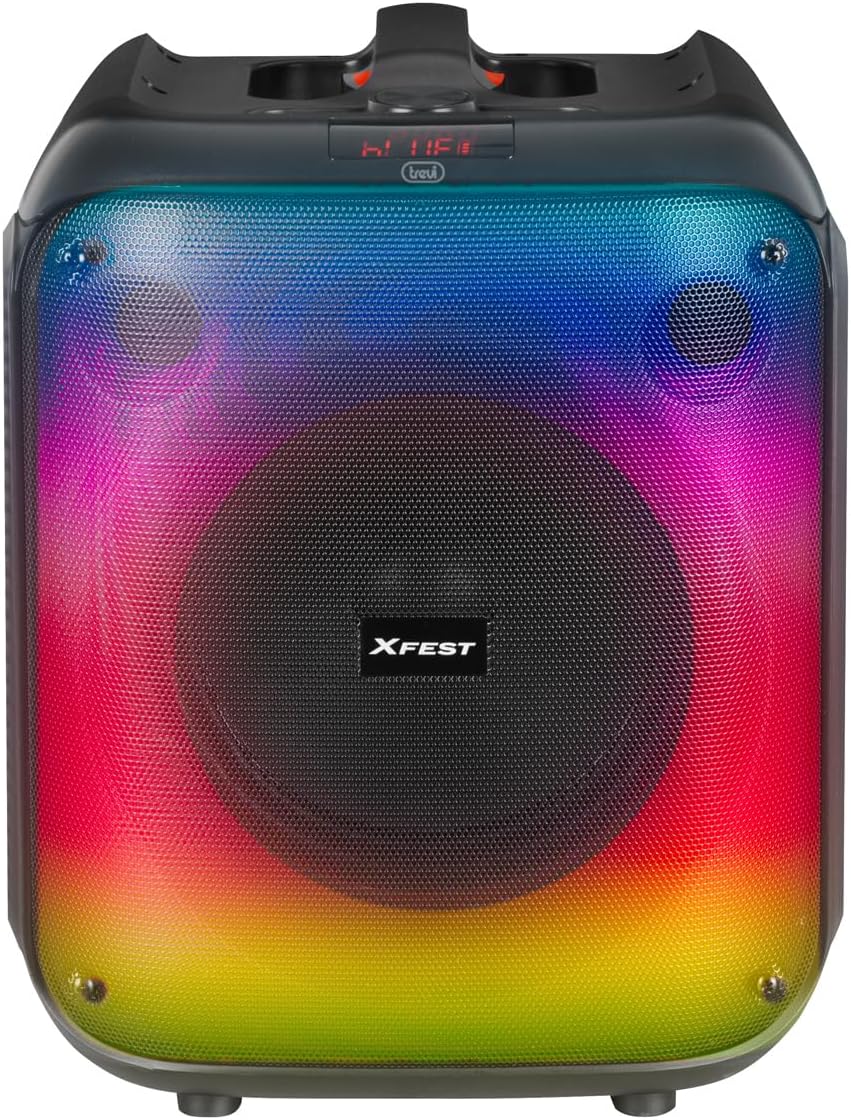 Trevi XFest XF 470 KB, Standlautsprecher, Tragbarer Lautsprecher mit Verstärker 60W, Karaoke-Musikbo