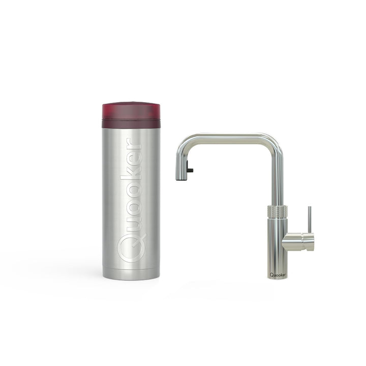 Quooker Flex Square | Reservoirs PRO3 | verchromt glänzend | sofort-Kochend-Wasserhahn