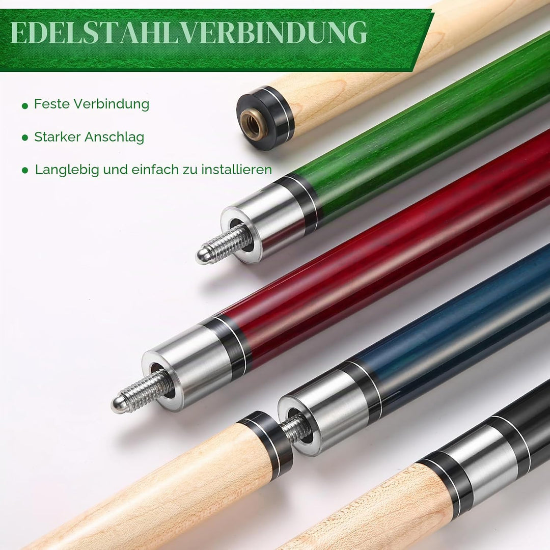 Pool Queue, 58 Zoll Billard Queue Kanadischer Ahornholz Pool Cue 13mm Spitzen für Professionelle Bil