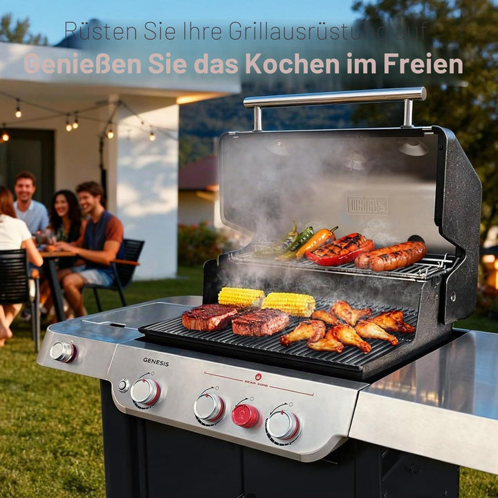 QuliMetal 47,6 x 33,7cm Edelstahl Grillroste 66095 für Weber Genesis II E-310, Genesis II LX E-340/S