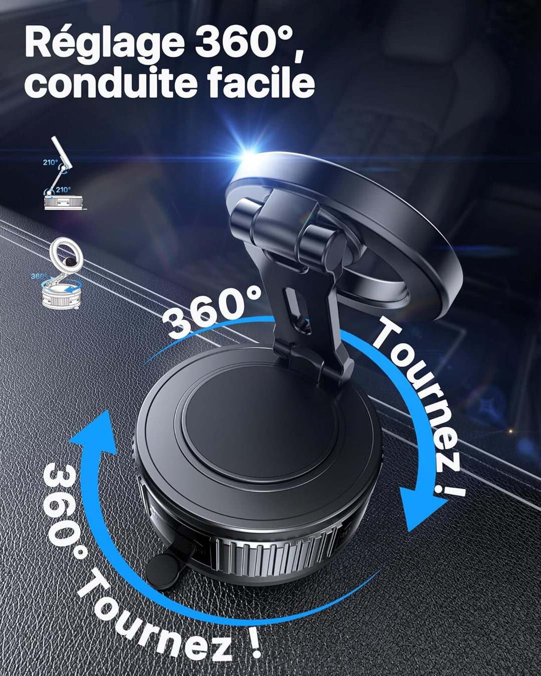 Miracase Kfz-Halterung für Magsafe [Ultra Starke Saugkraft] 2026 Magnet Telefon Auto 360 ° Rotation