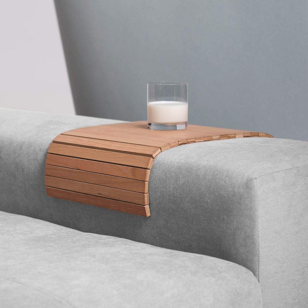 Tablett anpassbar an die Armlehne des Sofas, Sessels oder Sessels, zusammenklappbar, tragbar, bietet