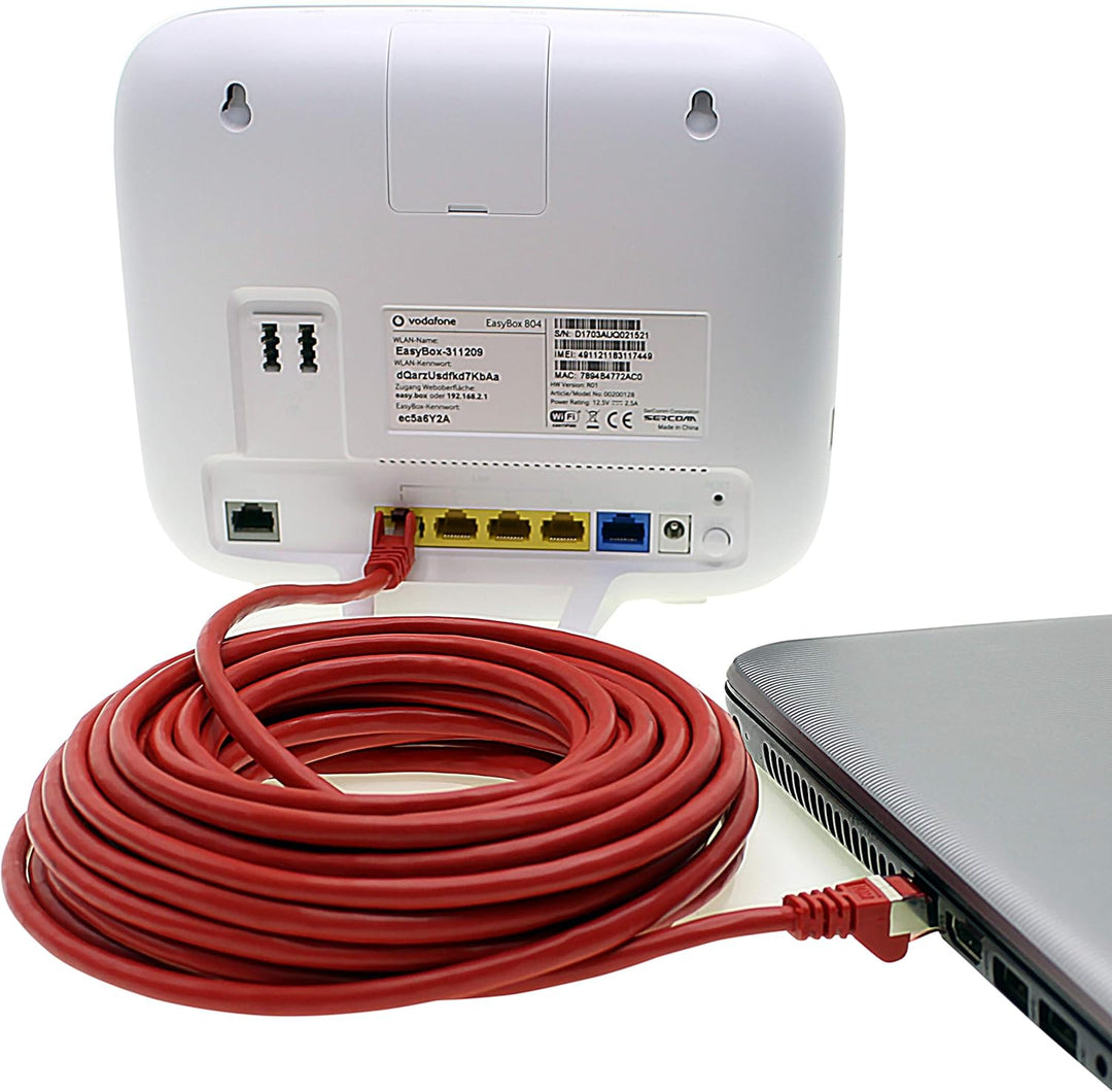 Netzwerkkabel Cat.6 10m rot - 10 x Ethernetkabel Lankabel Cat6 Lan Netzwerk Kabel Sftp Pimf Patchkab
