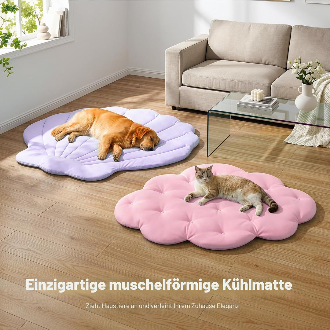 Kühlmatte für Hunde 120 × 120 cm Gross, Q-Max>0,5 Selbstkühlende Hundematte, Wendbare Kühl- und Wärm