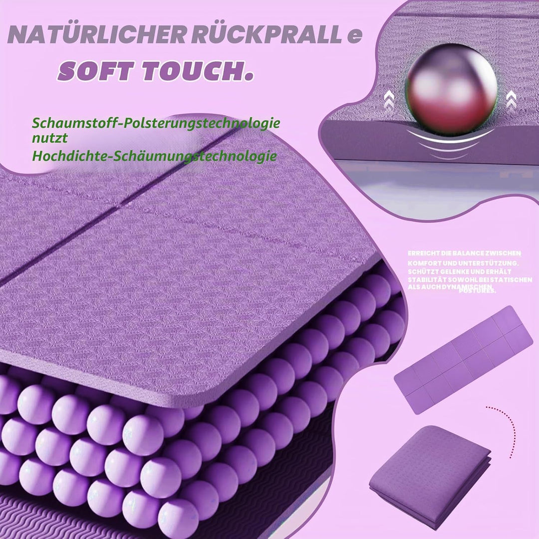 Faltbare Yogamatte Reise Leicht 183 x61x0.4 cm Reiseyogamatte Leicht Faltbar Tragbare Yoga Matte Rut