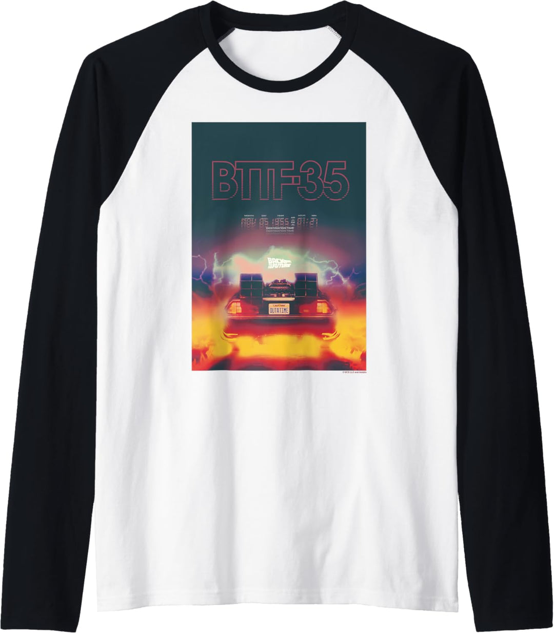 Back To The Future 35th Anniversary Destination Time Poster Raglan