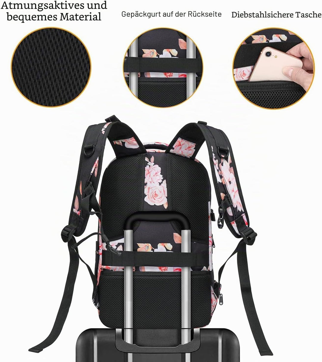 MOSISO Kamera Rucksack, DSLR/SLR/Spiegellose Fotografie Kameratasche Peony wasserdichte Hartschale S