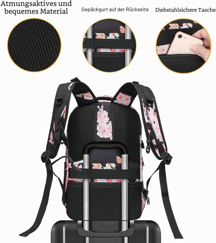 MOSISO Kamera Rucksack, DSLR/SLR/Spiegellose Fotografie Kameratasche Peony wasserdichte Hartschale S
