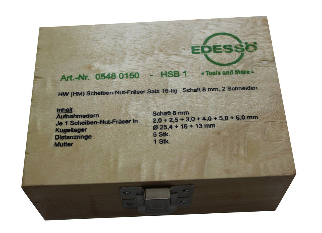 Edessö Scheibennutfräser-Satz 16-teilig Schaft 8 mm HSB 1