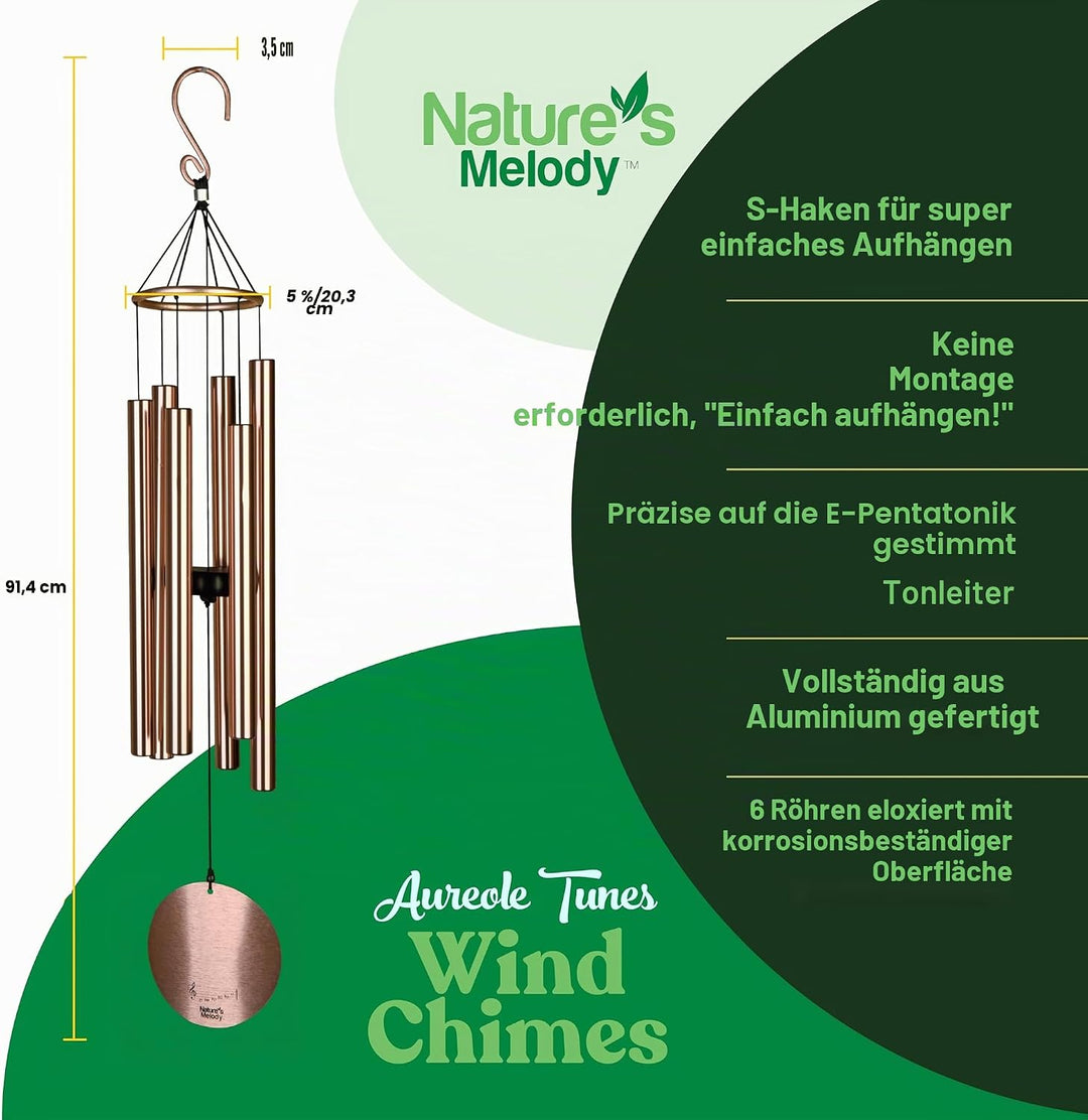 Wind chimes - Aureole Tunes 36" Rose Gold, Gold
