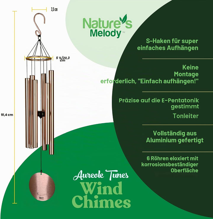 Wind chimes - Aureole Tunes 36" Rose Gold, Gold