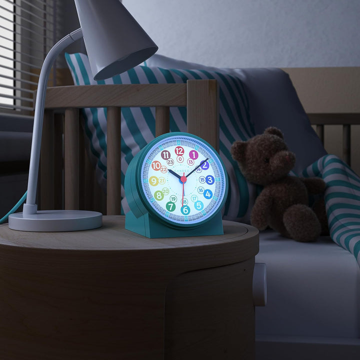 Cander Berlin MNU 1009 T Kinderwecker Wecker Kinder lautlos türkis geräuschlos Licht Snooze Tischuhr