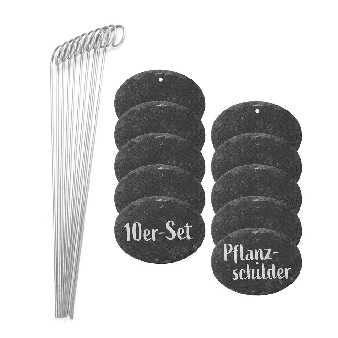 Hoberg Schiefer-Pflanzschilder - 10er Set | Witterungsbeständig, Wiederverwendbar | Individuelles Be