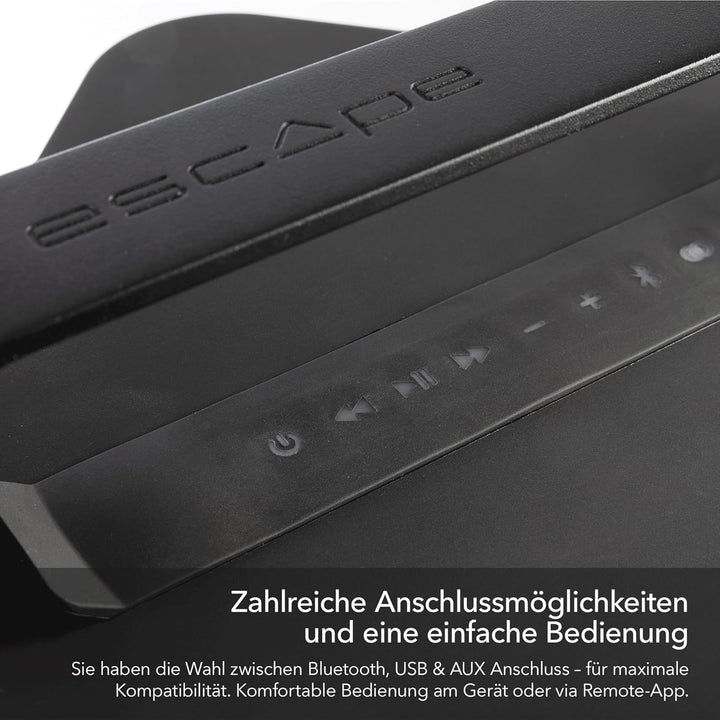 Escape P9 Outdoor Bluetooth Lautsprecher (IPX4 wetterfest, 100 Watt, 16h Akkulaufzeit, kabellos, tra